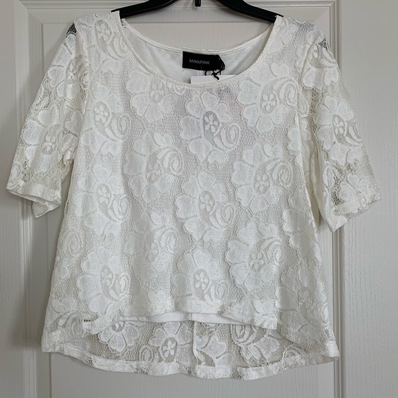 MINKPINK Tops - NWT Lace T-shirt Top Blouse